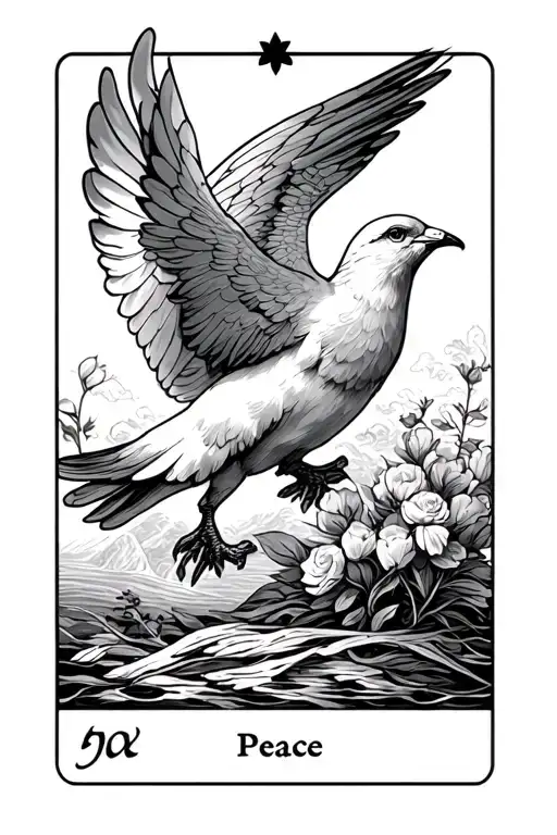 Dove Of Peace With Temperance Tarot Card