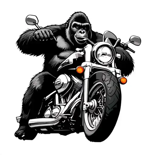 Gorilla Riding Harley Road King Special