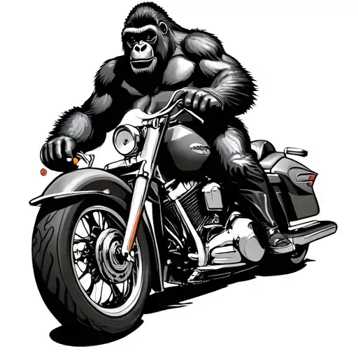 Gorilla Riding Harley Road King Special