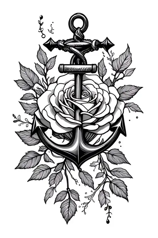 Compas Rose With Nautical Anchor Hanging