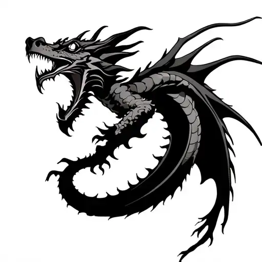 Dragon Climbing Up The Spine