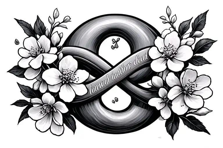 Words In Infinity Symbol With Cherry Blossoms