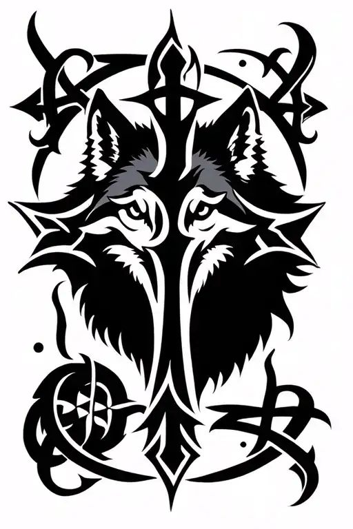 Wolf Celtic Cross