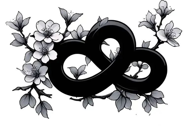 Infinity Symbol With Cherry Blossoms