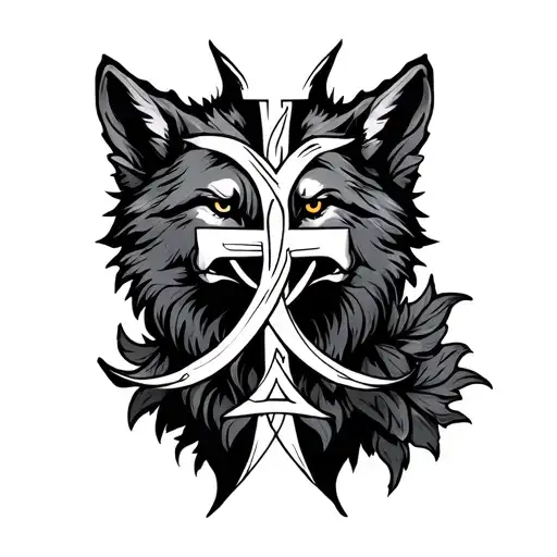 Irish Cross Infinity With Wolf