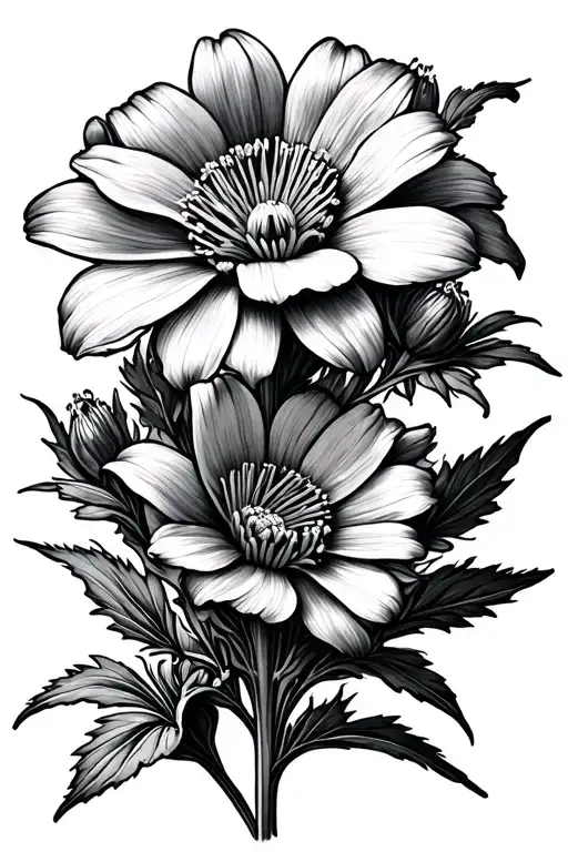 Eidelweiss Flower Dainty And Thin Line