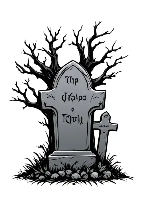 Creepy 1930 Style Cartoon Graveyard