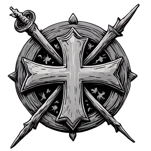 Old Cross With Circle In The Middle