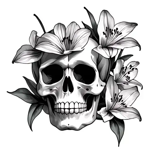 Lillies Orchids Sugar Skull