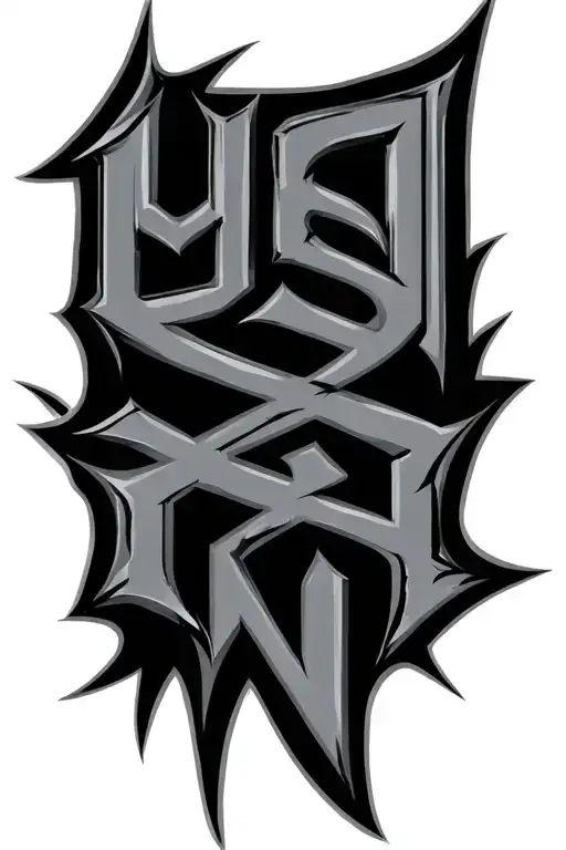 The Letters Usarmy That Are Fashioned As Virtical Tribal Font