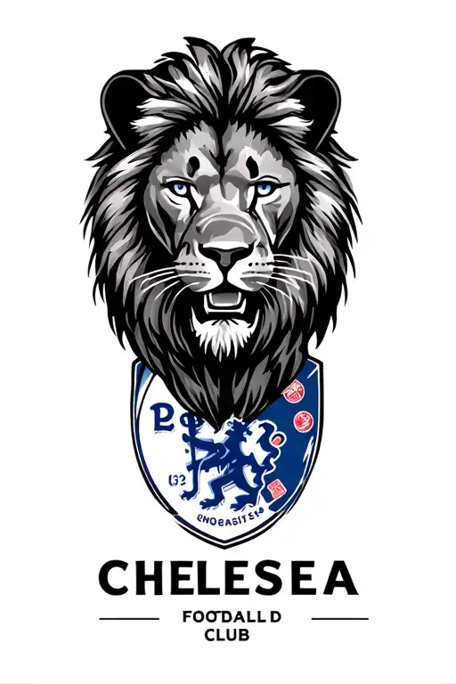 Chelsea Football Club Tattoo Focus On Lion