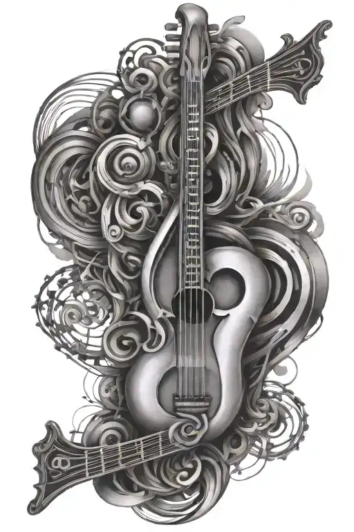 Music Inspired Tattoo Arm Sleeve
