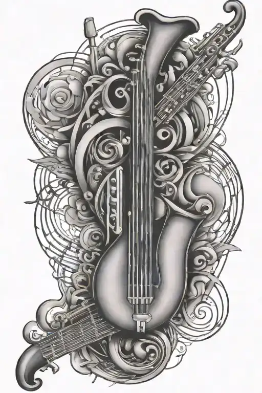 Music Inspired Tattoo Arm Sleeve