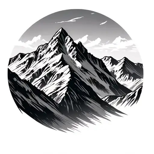 Mont Blanc Mountain Line