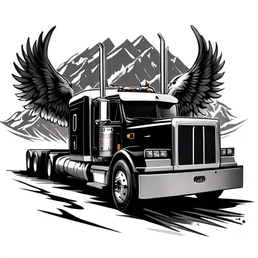 Eagle Wings And Semi Truck