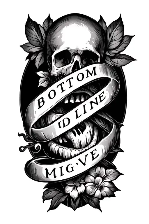 Tattoo That Reads Bottom Line In A Uniquwe Way