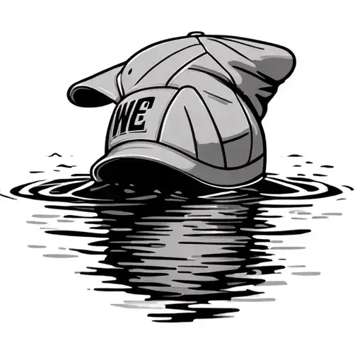 Water Polo Cap Laying On Surface Of The Water