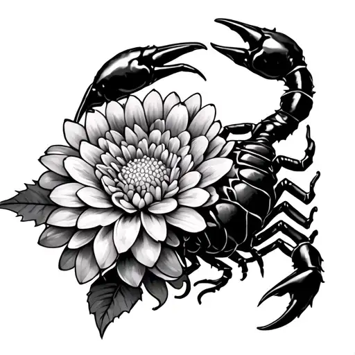 Scorpion And Chrysanthemum