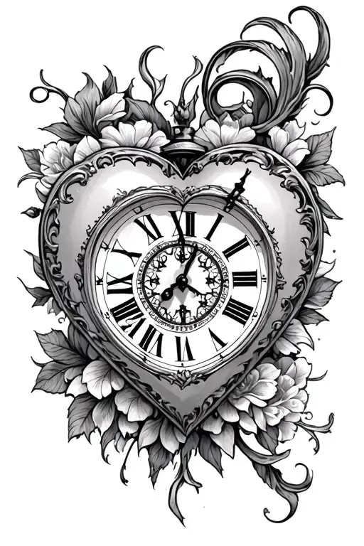 Heart Shape Clock Face