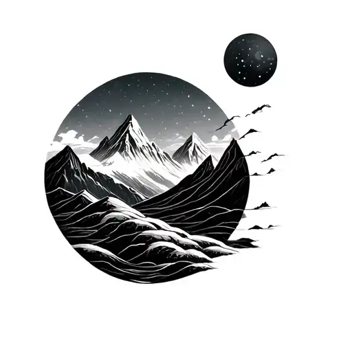 Minimalist Mountain Dna Curvy Landscape