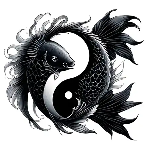 Ying And Yang Koi Fish Yin Yang