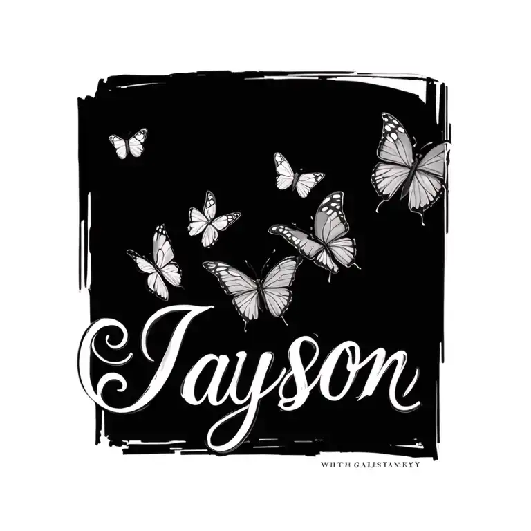 Jayson Cursive With Butterflies