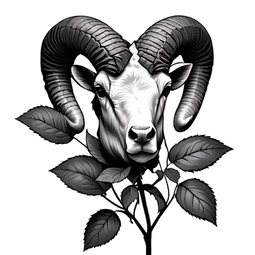 Ram Horns But Instead Of The Rams Head A Rose
