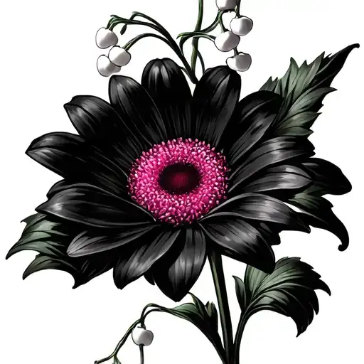 Pink Daisy And Lily Of The Valley