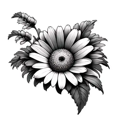 Roman Numeral For 50 Years With Daisy Flower