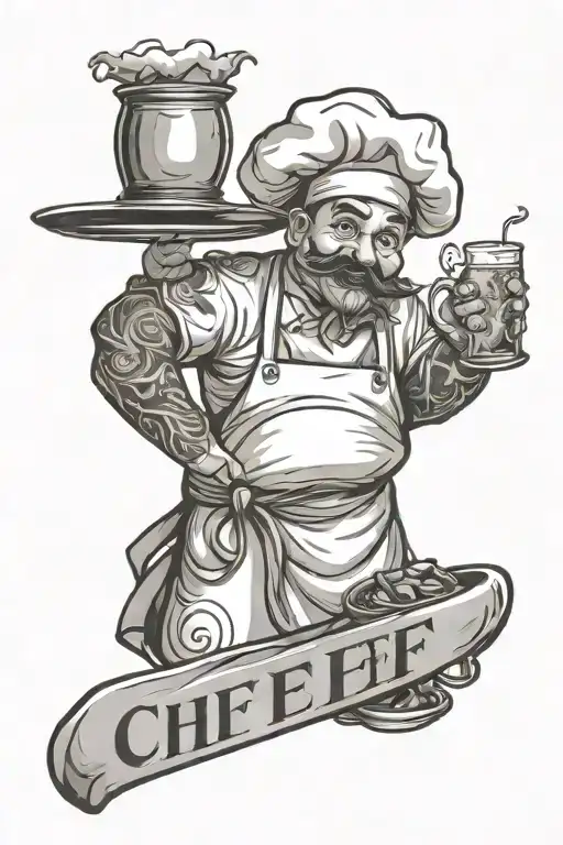 Chef Tattoo On Chef Including Letter Sip Sips