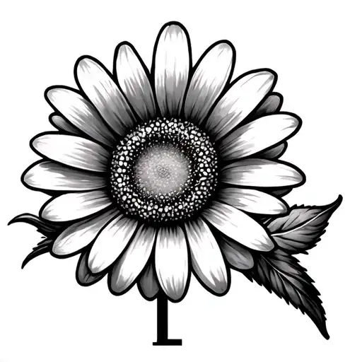Roman Numeral L With Daisy Flower