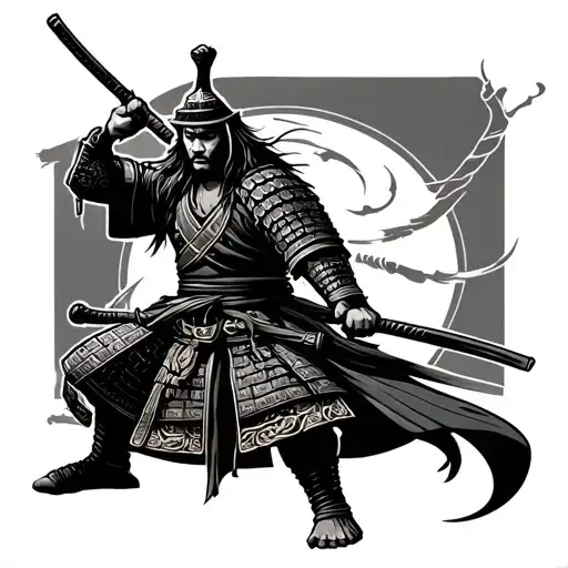 Samurai Warrior Black Belt Tied