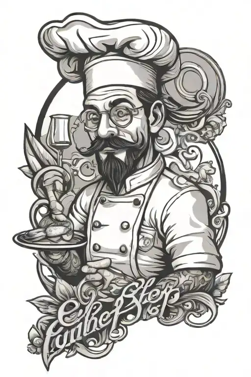 Chef Tattoo On Chef Including Letters Sip Sips