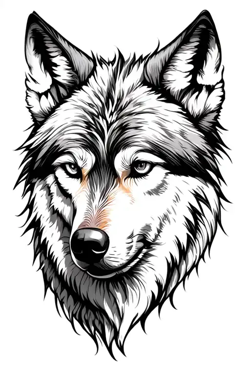 Wolf Concept Tattoo Design Combining