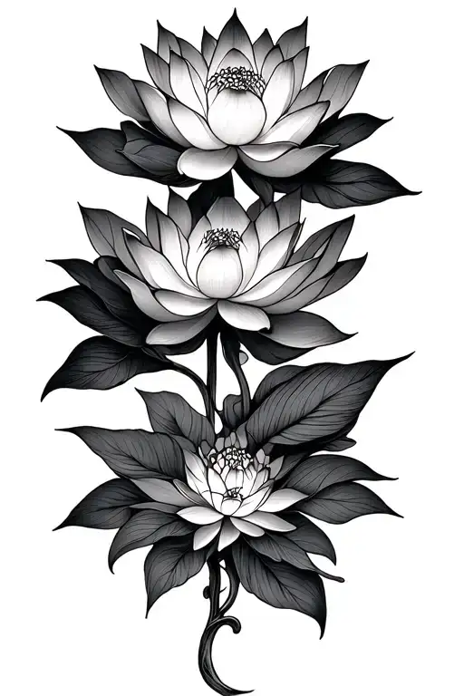 Unalome And Lotus Fine Line