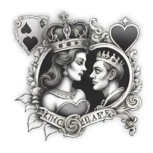 King And Queen Of Hearts Card Mashup