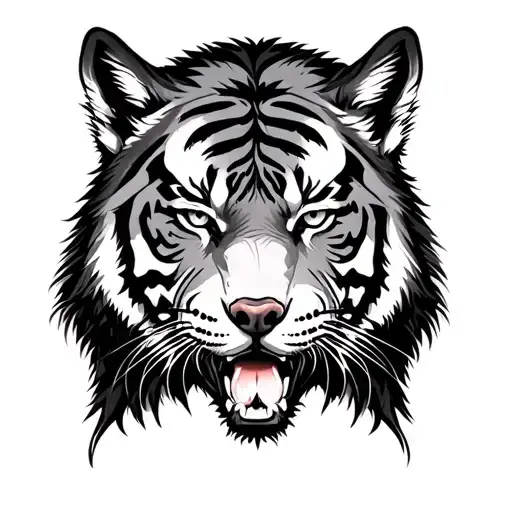 Tiger Wearing Wolf Hieve On Top