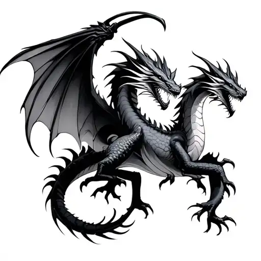White And Black Dragons Fly