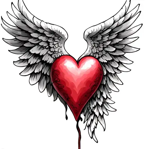Half Heart Half Angel Wing
