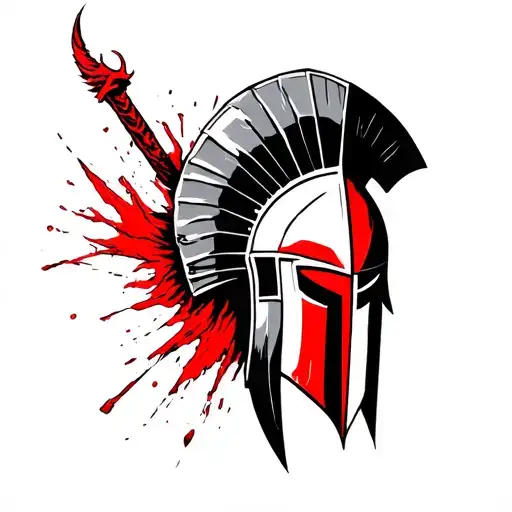 Black And Red Spartan Warior Arm