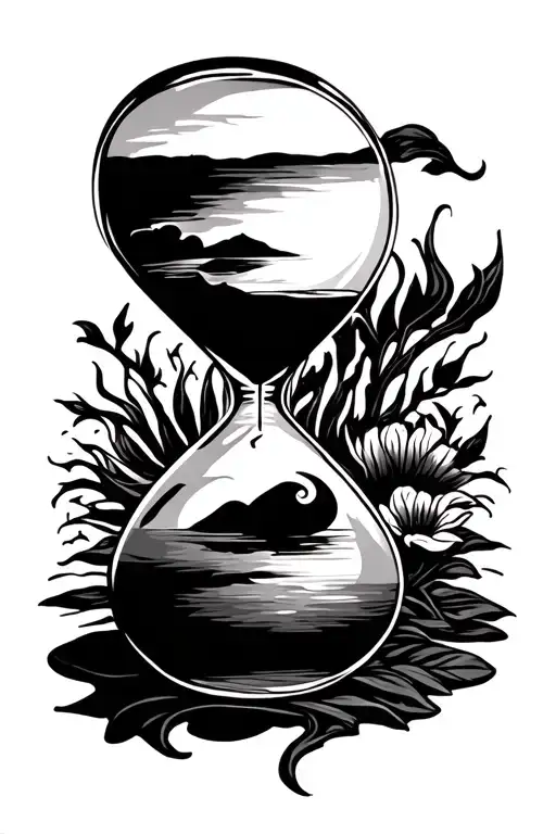 Hourglass Filled With Sun And Gratitude Symbol Incorporated