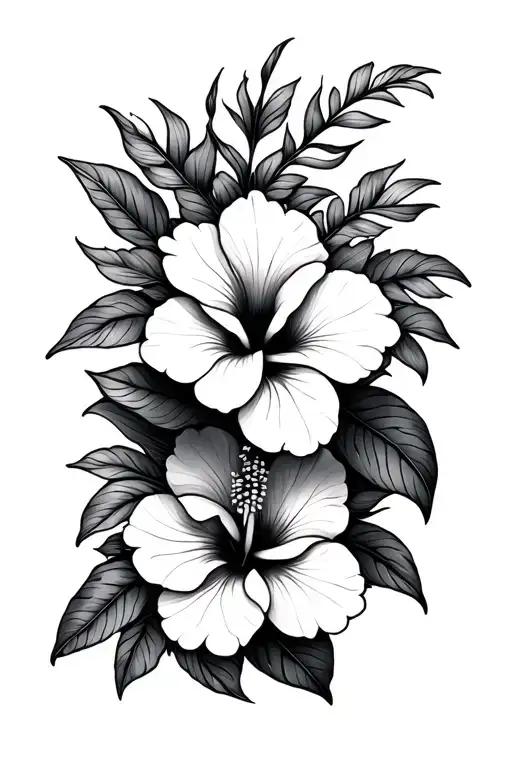 Hawaiian Hibiscus Flower Intertwined