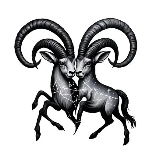 Capricorn And Aries Constellation Intertwined