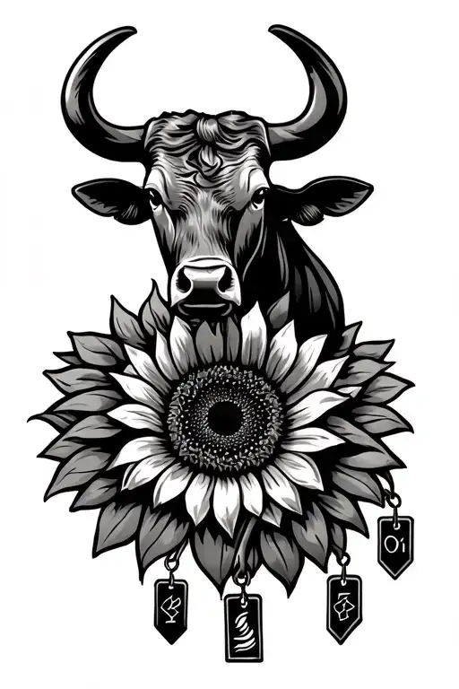 Western Sleeve With Sunflower And Bull Tags Hanging