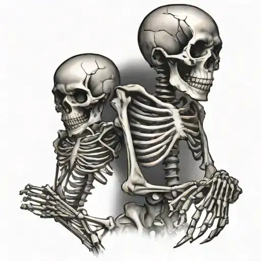 Skeleton Holding A Pair Of 2'S