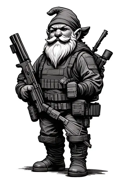 Gnome With Tactical Gear