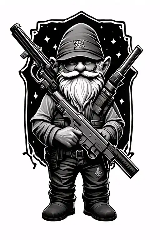 Gnome With Gun And Night Vision