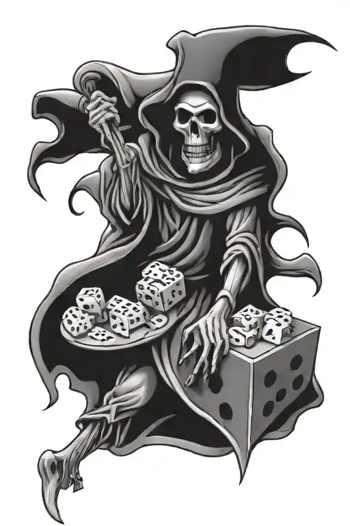 Grim Reaper Rolling Dice Rolling