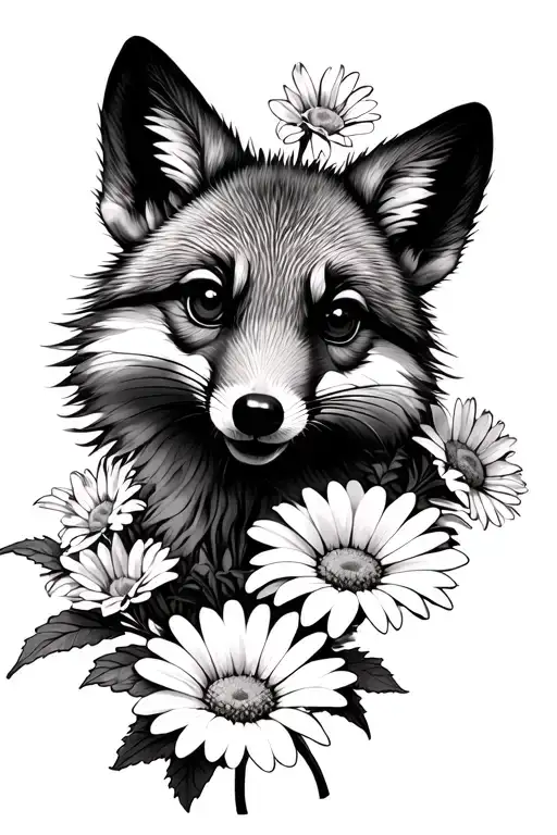 Daisies Up Arm With Opposum And Fox