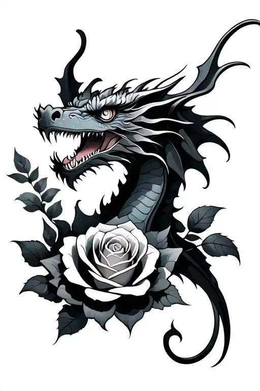 Dragon And Rose